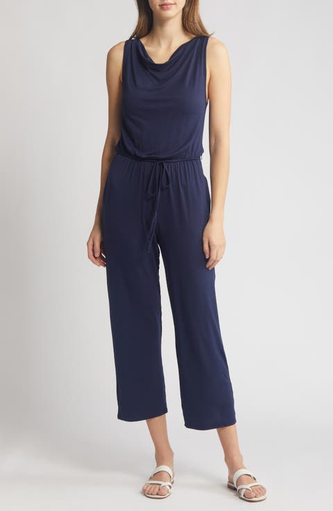 Cowl Neck Crop Jumpsuit