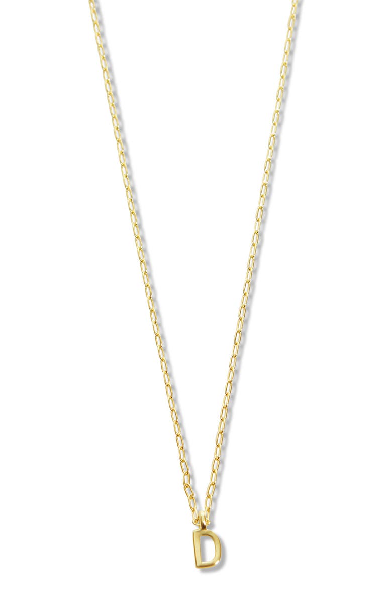 Initial Pendant Sterling Silver Paper Clip Chain Necklace, Main, color, GOLD - D
