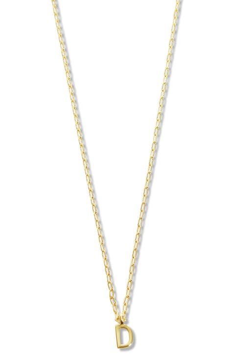 Initial Pendant Sterling Silver Paper Clip Chain Necklace