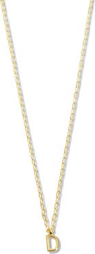 Argento Vivo Sterling Silver Initial Pendant Sterling Silver Paper Clip Chain Necklace