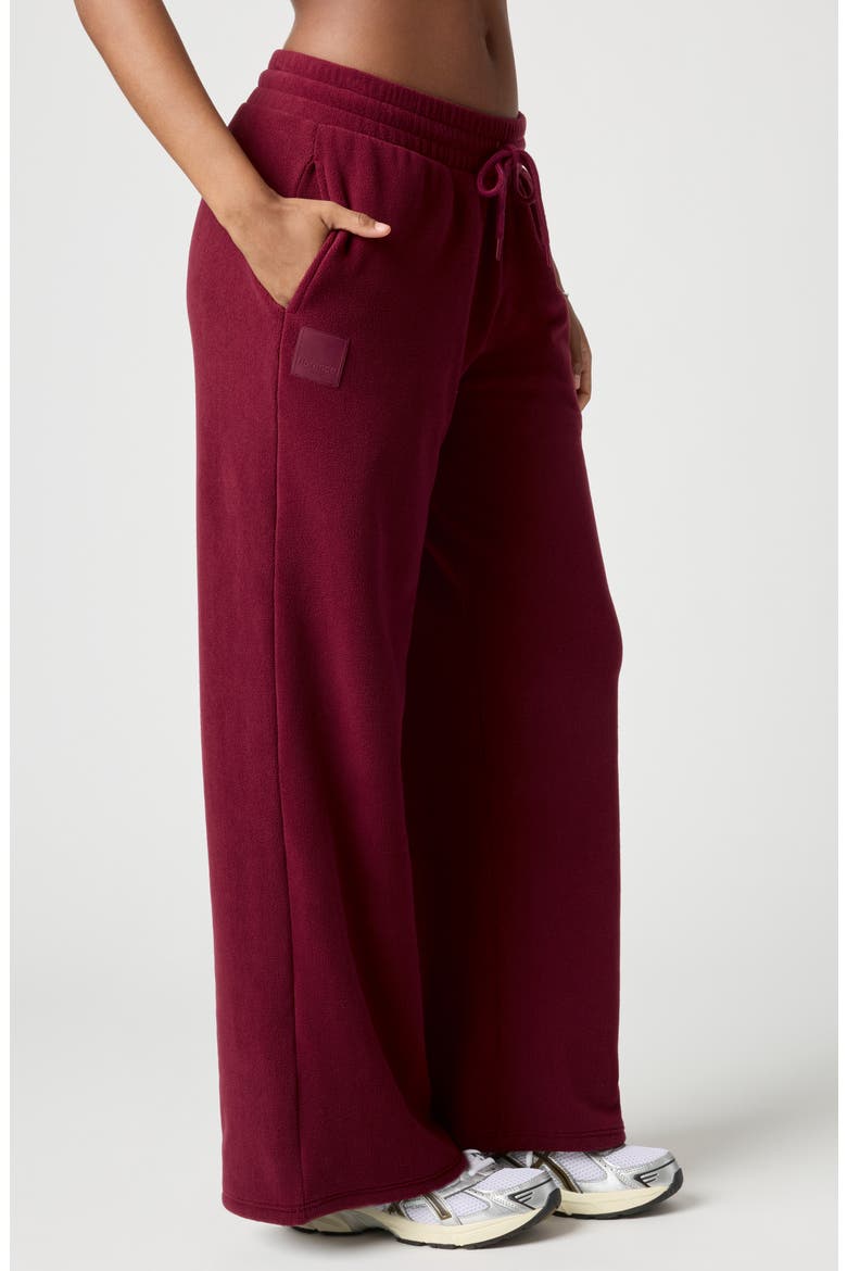 Polar Fleece Wide Leg Sweatpants, Alternate, color, MULBERRY