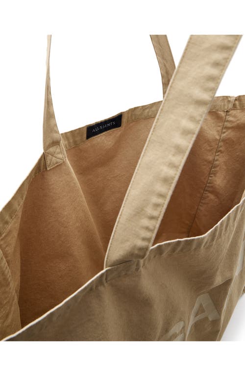 Allsaints Large Biggy Cotton Tote In Light Khaki