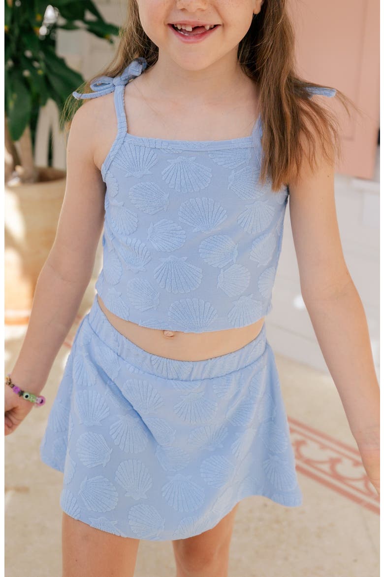 Seashell Terry Tank Skort Set, Alternate, color, Blue Seashell
