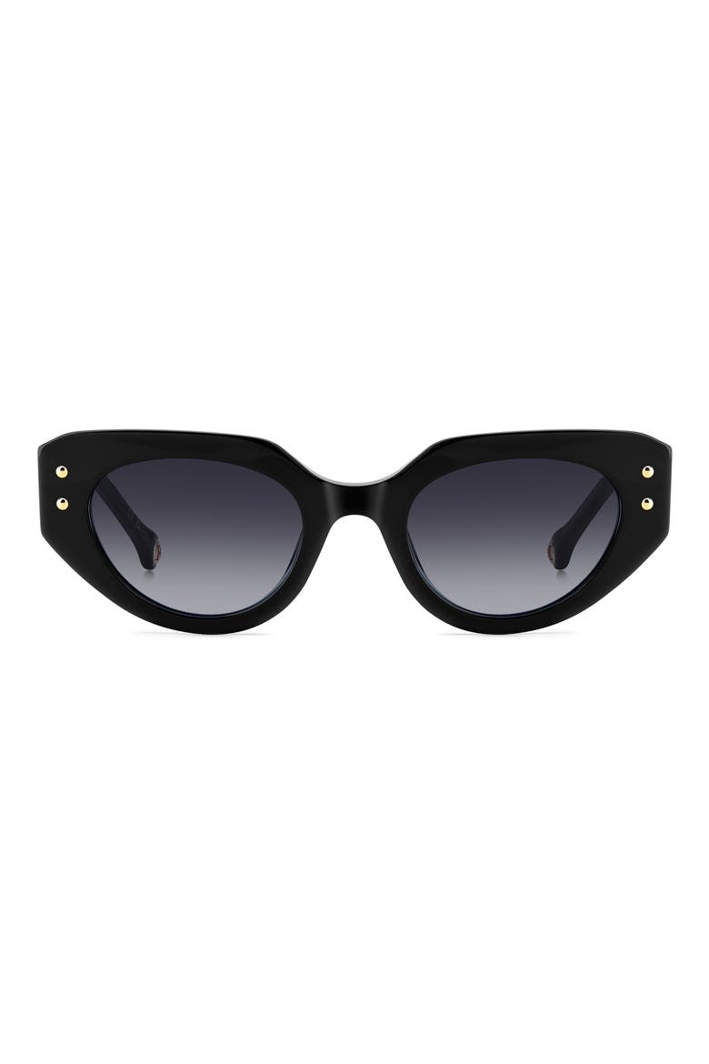 50mm Gradient Cat Eye Sunglasses, Main, color, BLACK/ GREY SHADED
