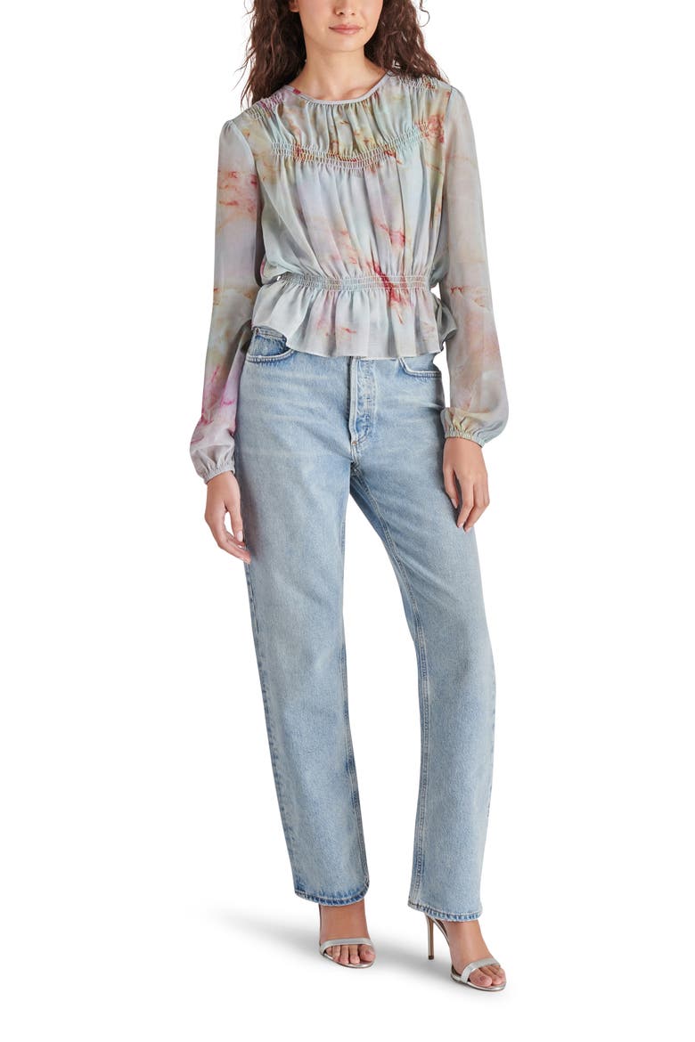 Pyper Ruched Satin Peplum Top, Alternate, color, MISTY ROSE