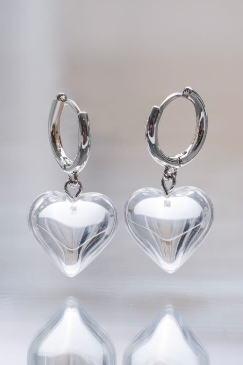 Classicharms Frost Heart Necklace And Earrings Set In Metallic