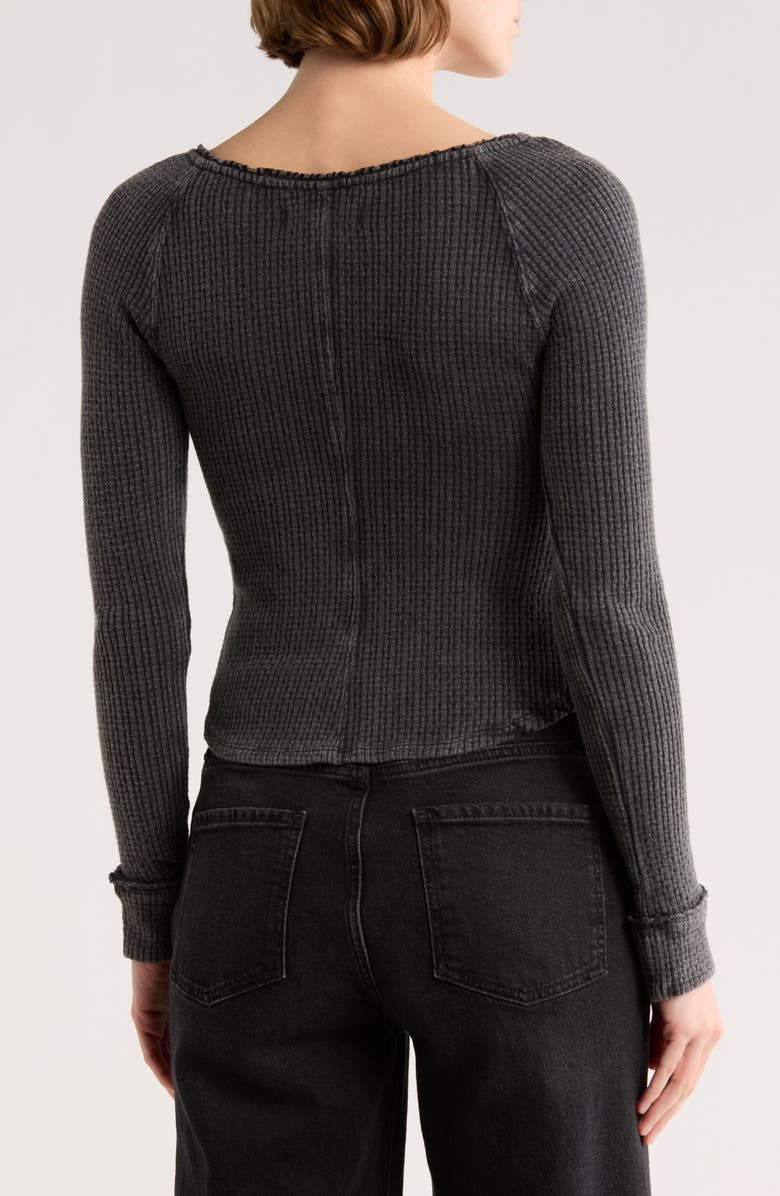 Free People Emma Long Sleeve Thermal Top, Alternate, color, Black
