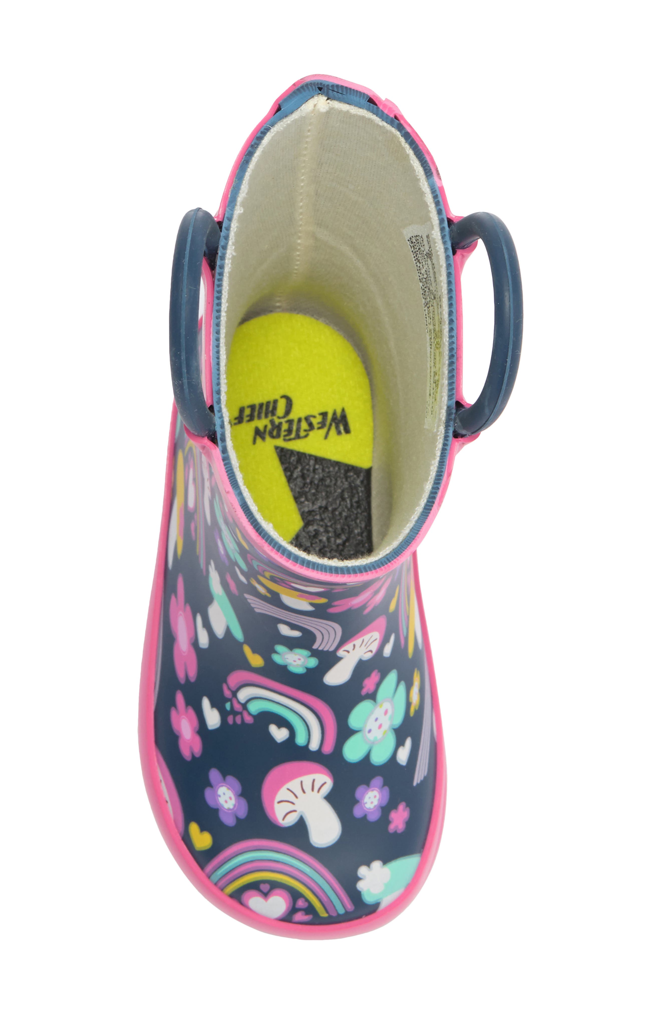 Western Chief Kids' Rainbow Dream Rain Boot, Alternate, color, Navy