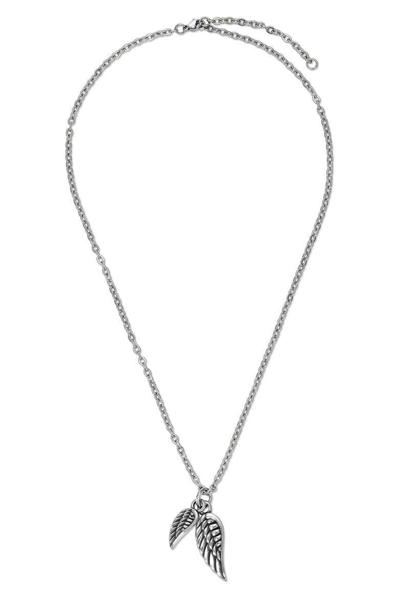 Men's Wright Wing Pendant Necklace, Main, color, SILVER