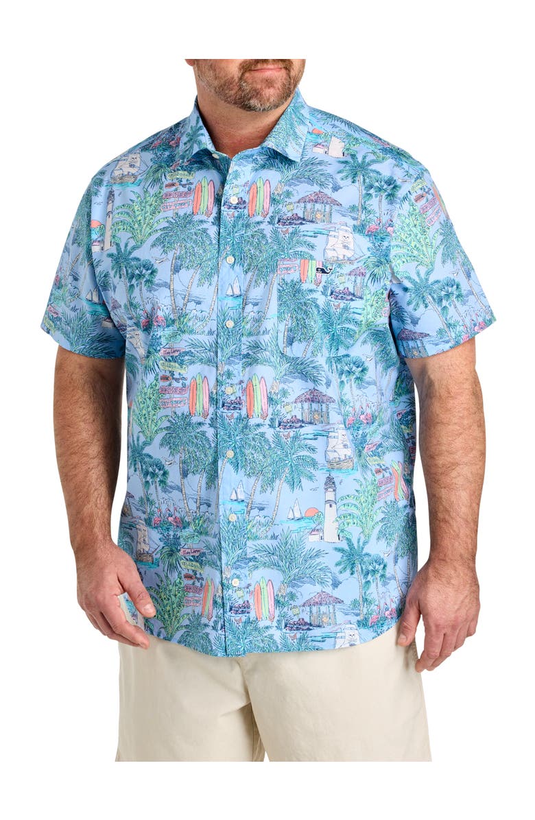 vineyard vines Big & Tall Keys To Escape Sport Shirt, Main, color, Serenity Blue