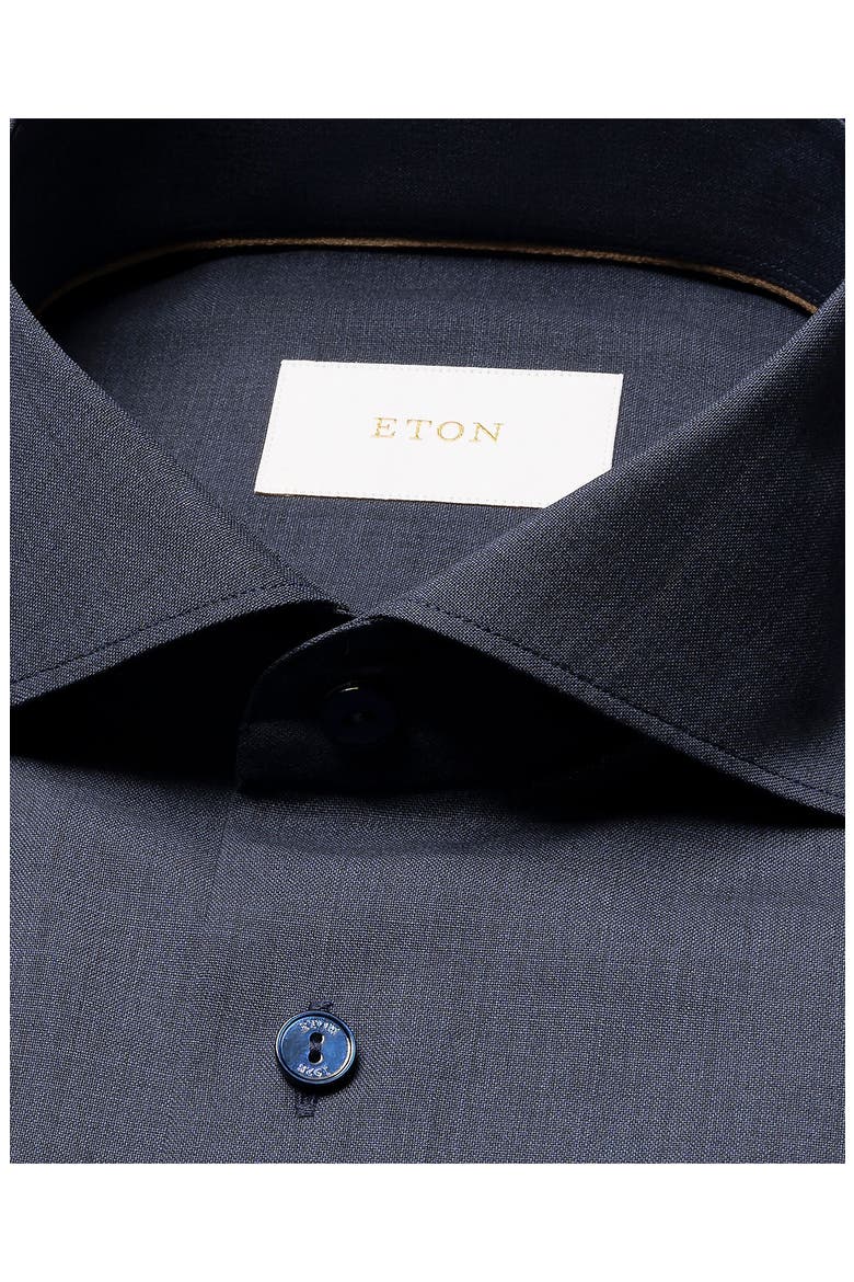Slim Fit Wool Dress Shirt, Alternate, color, DARK BLUE