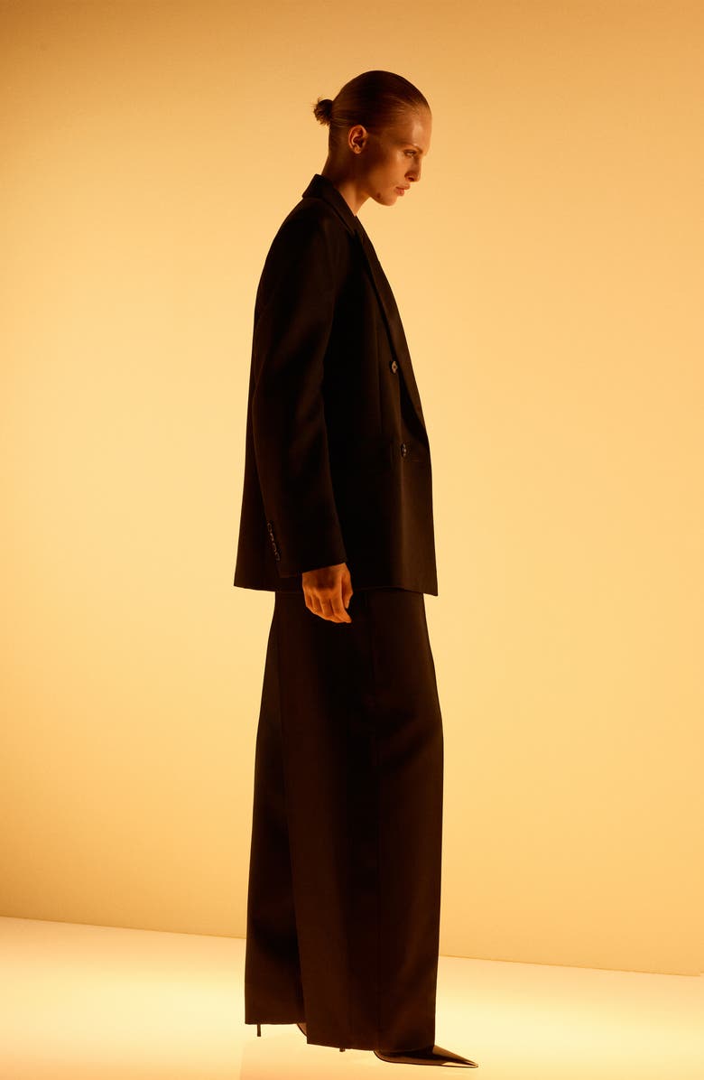 MANGO x Kaia Gerber Wool Blend Blazer, Alternate, color, Black