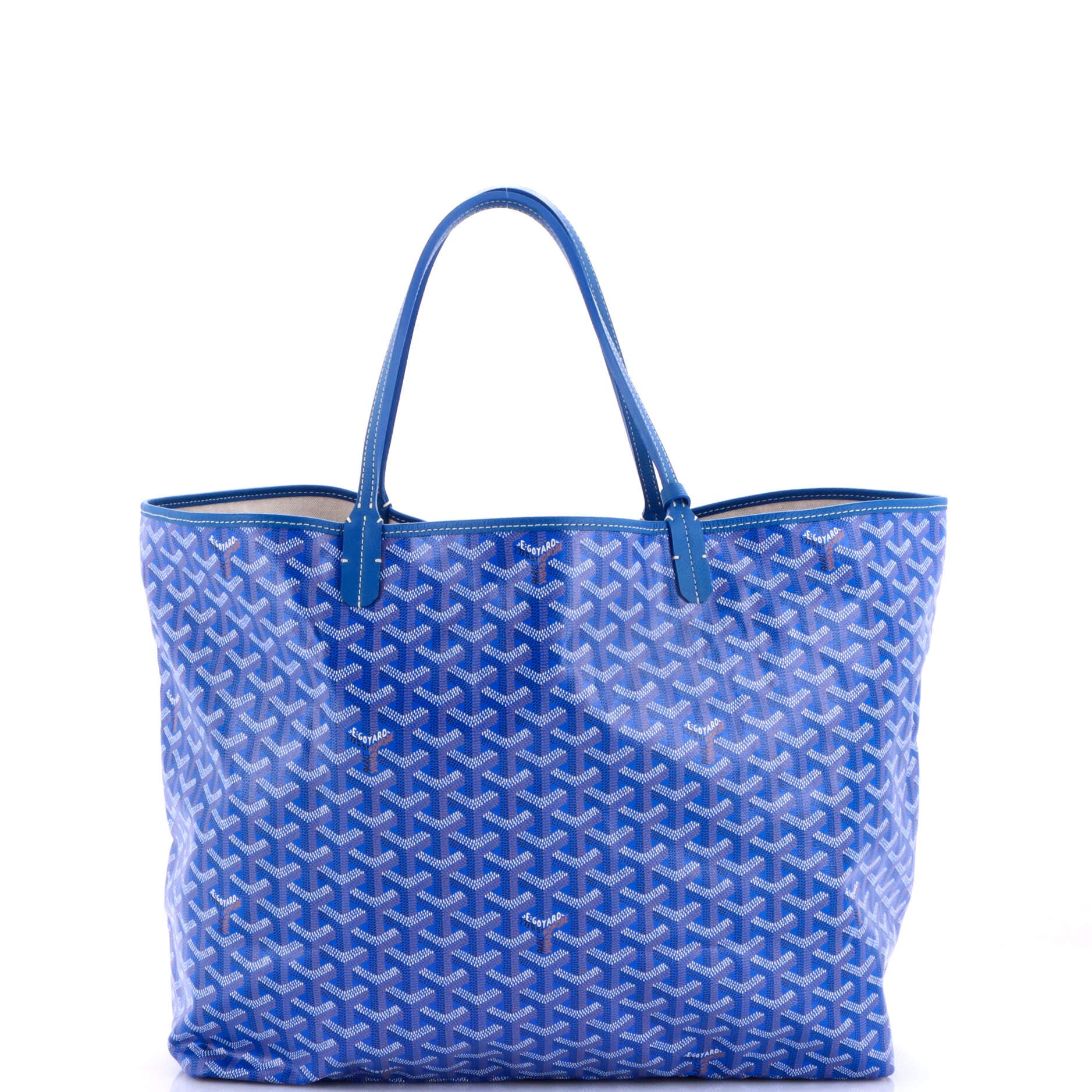 Pre-Owned Goyard Saint Louis Tote Coated Canvas GM, Alternate, color, Blue