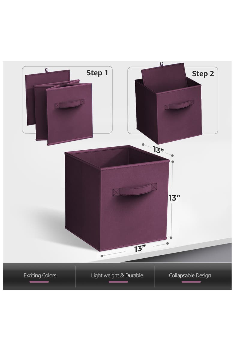 8-Pack Collapsible Storage Cube, Alternate, color, PURPLE