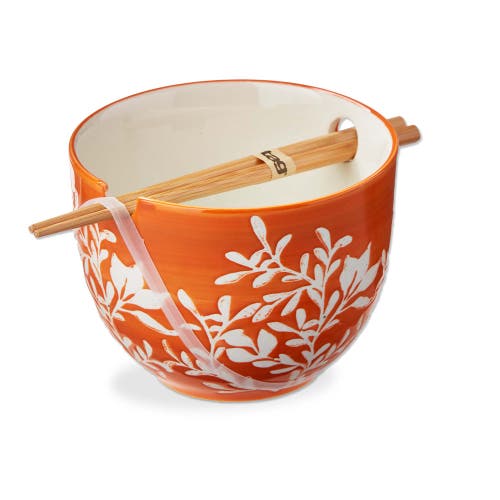 Tag Harvest Noodle Bowl Dishwasher Safe Orange Dining Bowl In Orange