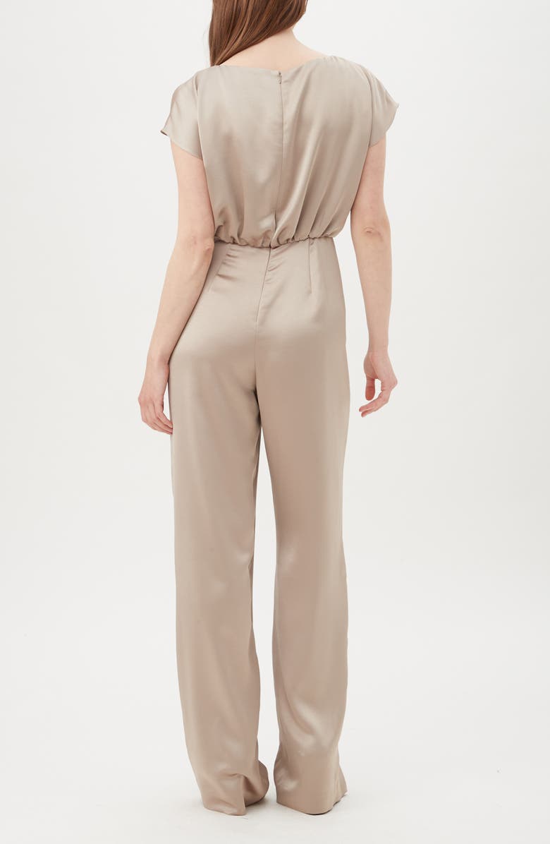 Trina Turk Shimai Cap Sleeve Satin Jumpsuit, Alternate, color, 