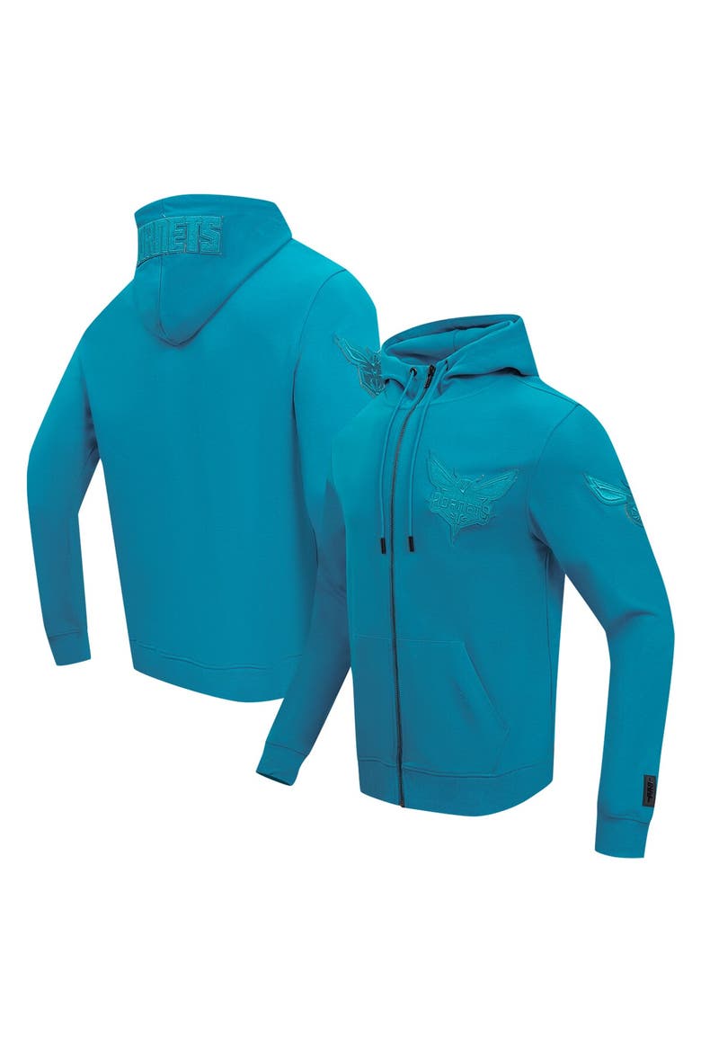 Men's Pro Standard Teal Charlotte Hornets Triple Tonal DK Full-Zip Hoodie Jacket, Main, color, Teal