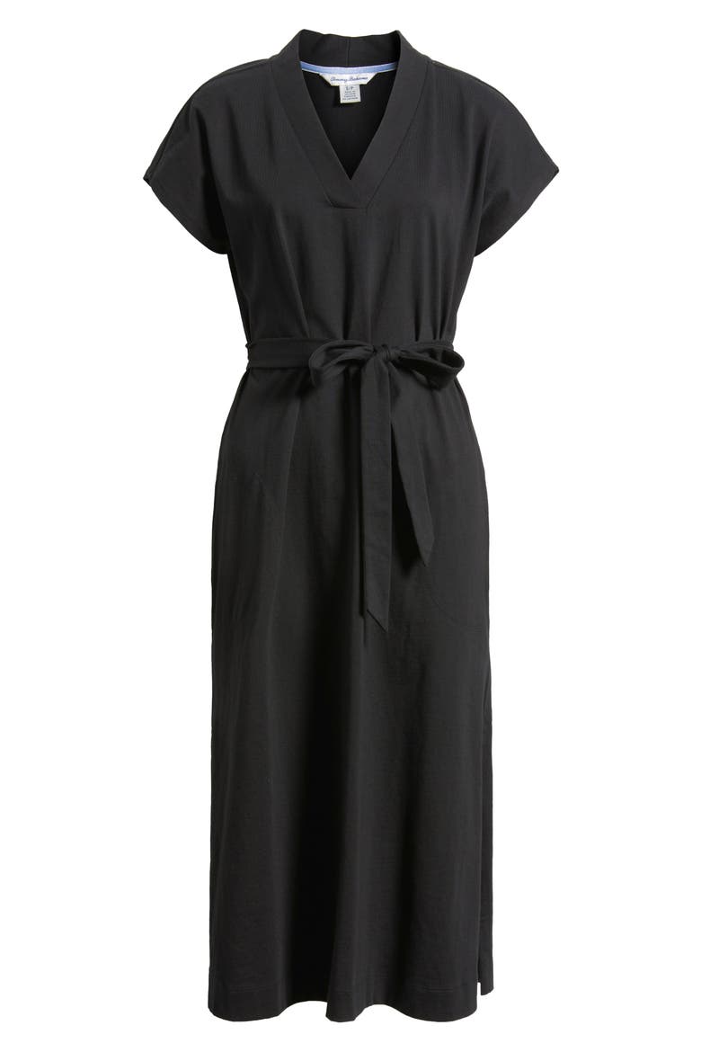 Islandscape Cotton Jersey Midi Dress, Alternate, color, BLACK