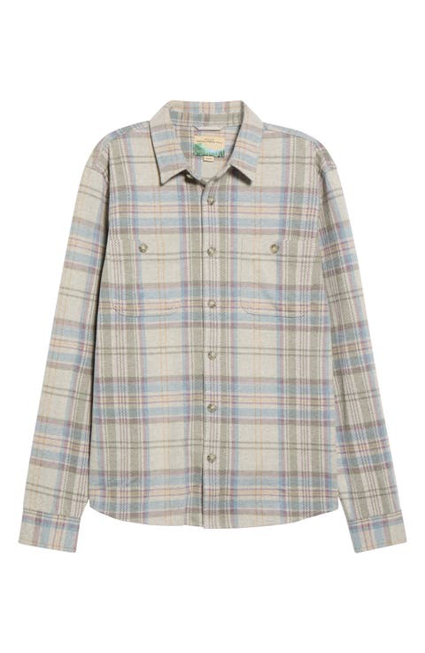 Pacifica Plaid Stretch Twill Button-Up Overshirt