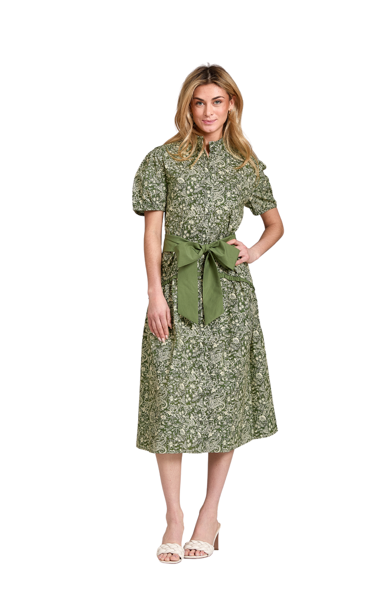 Taylor Tillman Julie Dress, Alternate, color, Olive Paisley