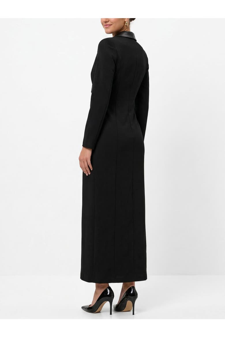 Griffith Long Sleeve Tuxedo Gown, Alternate, color, Black