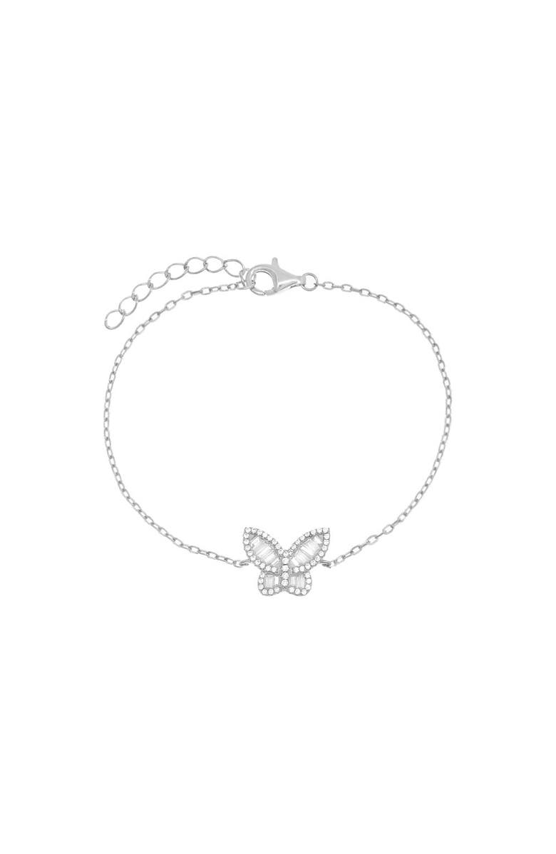 BY ADINA EDEN Baguette X Pave Butterfly Bracelet, Main, color,