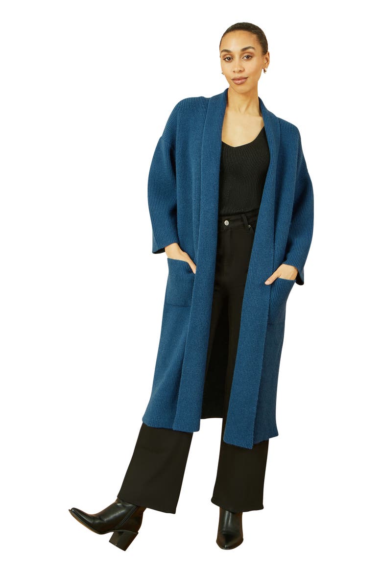 Knitted Maxi Cardigan, Main, color, Teal