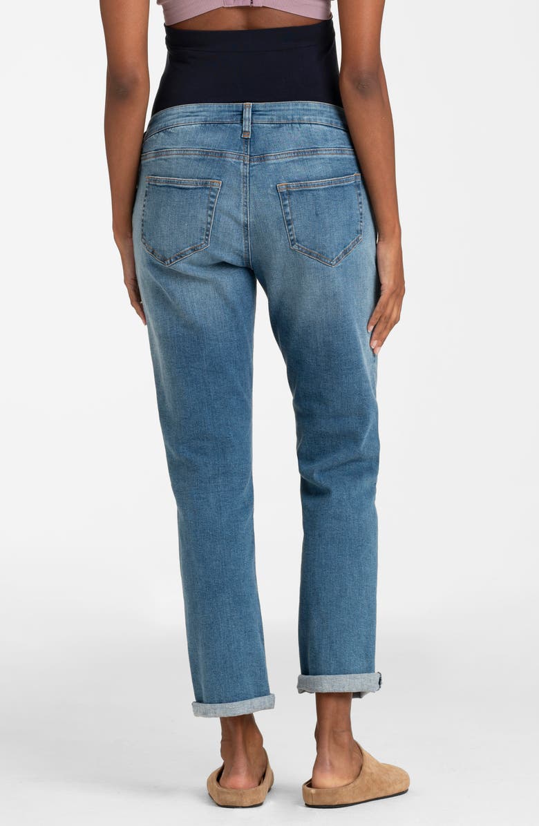 Seraphine Over the Bump Distressed Cuffed Maternity Jeans, Alternate, color, 