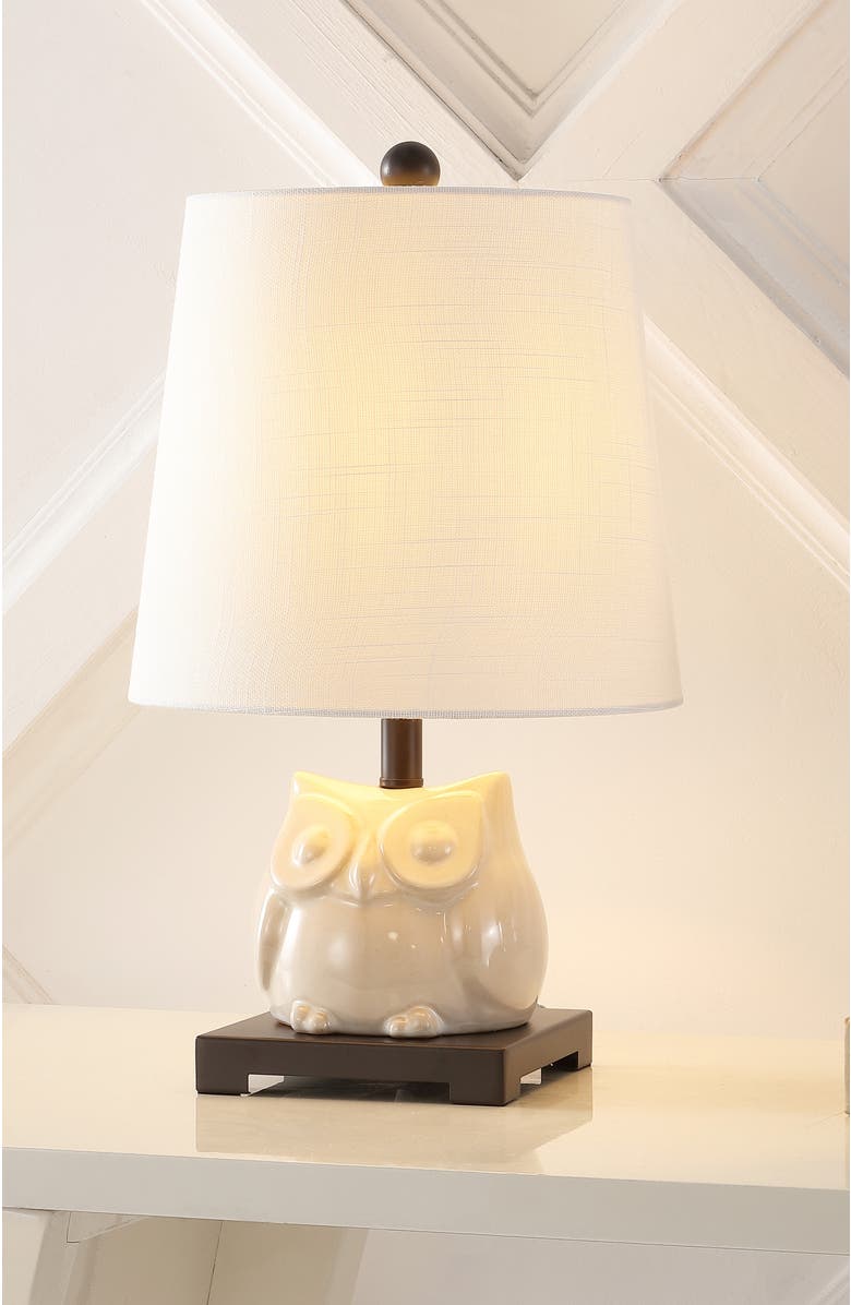 JONATHAN Y Justina Ceramic Mini LED Table Lamp, Alternate, color, Antique White