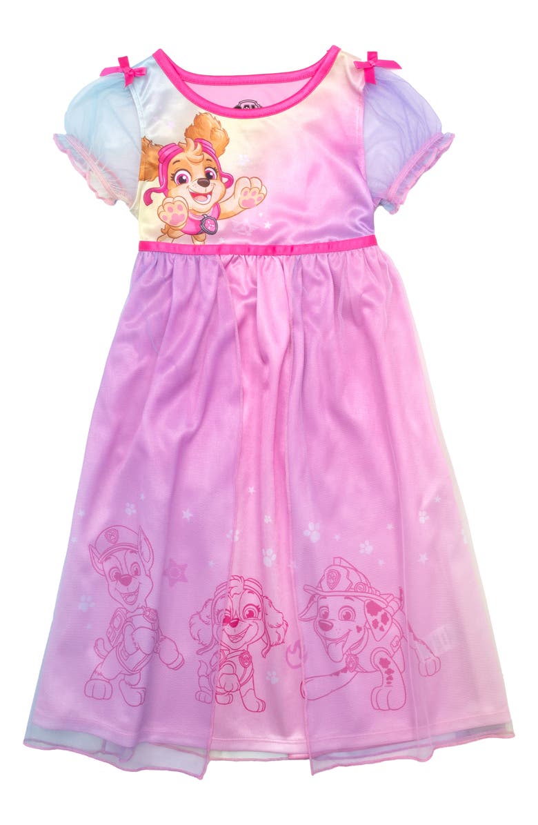 AME Kids' Rainbow Skye Pajama Night Gown, Main, color, Skye