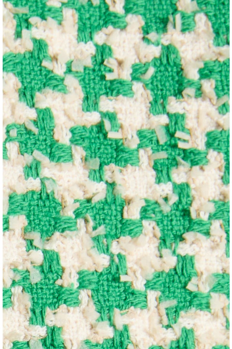 Beaded Houndstooth Cotton Blend Tweed Jacket, Alternate, color, GREEN