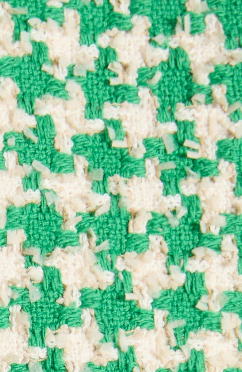 Valentino Beaded Houndstooth Cotton Blend Tweed Jacket, Alternate, color, Green