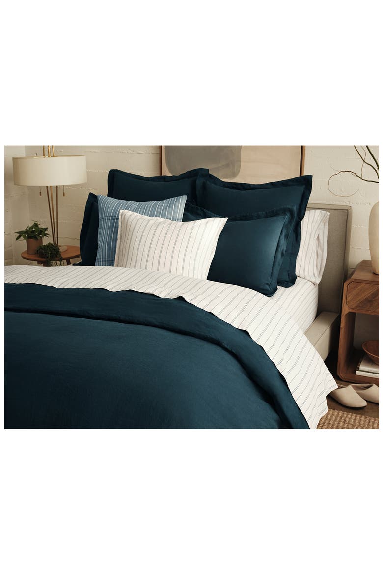 Relaxed Organic Linen Euro Sham, Alternate, color, MIDNIGHT INDIGO