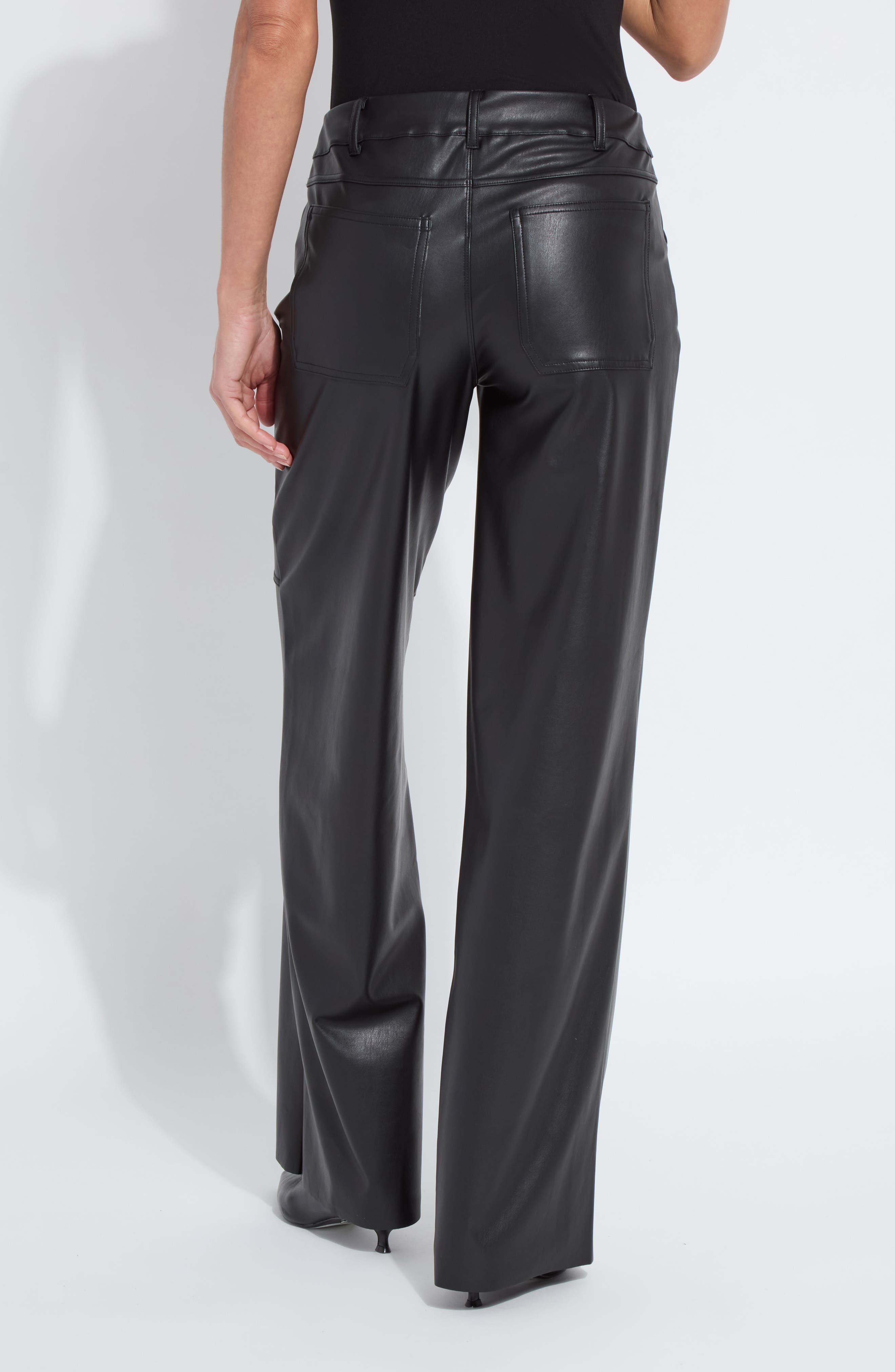 Azara Wide Leg Faux Leather Pants - image 2