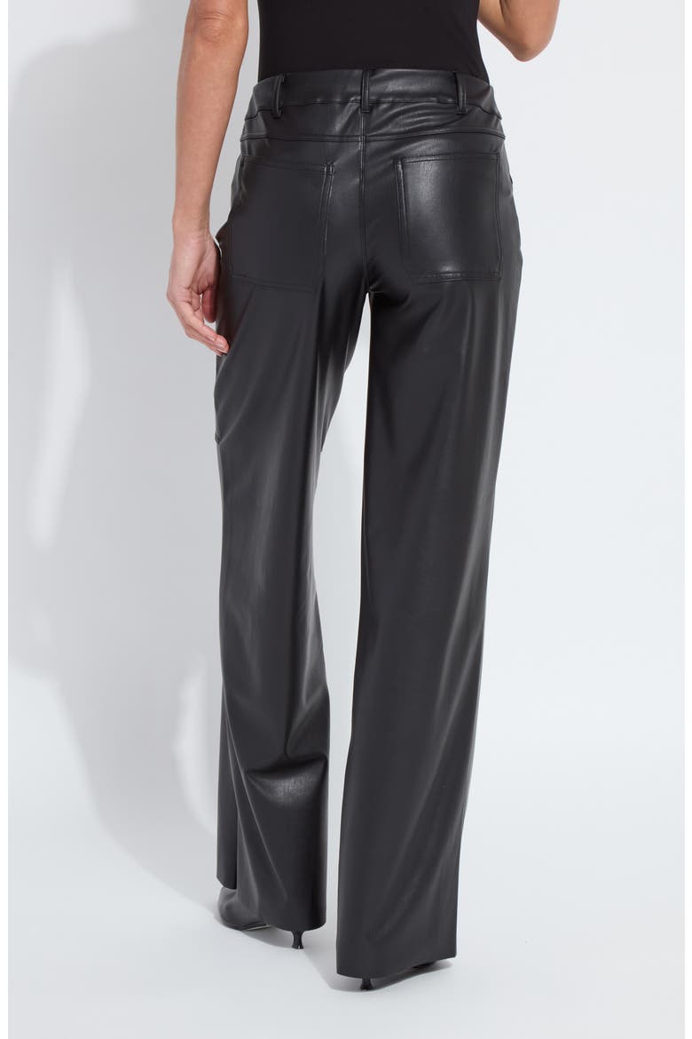 Azara Wide Leg Faux Leather Pants, Alternate, color, BLACK