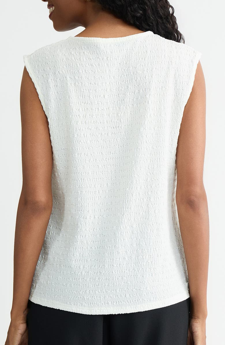 KASPER Crinkled Keyhole Cap Sleeve Knit Top, Alternate, color, 