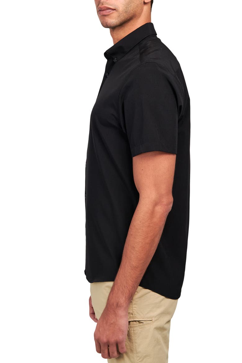 Slim Fit Solid 4-Way Stretch Performance Shirt, Alternate, color, BLACK