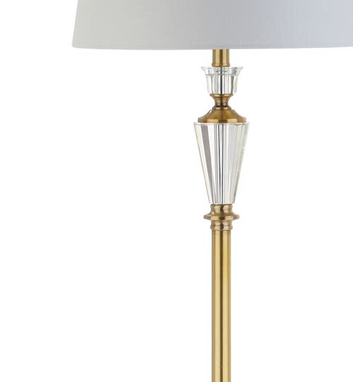 Jonathan Y Harper Crystal / Metal Led Floor Lamp In Brass Gold/clear