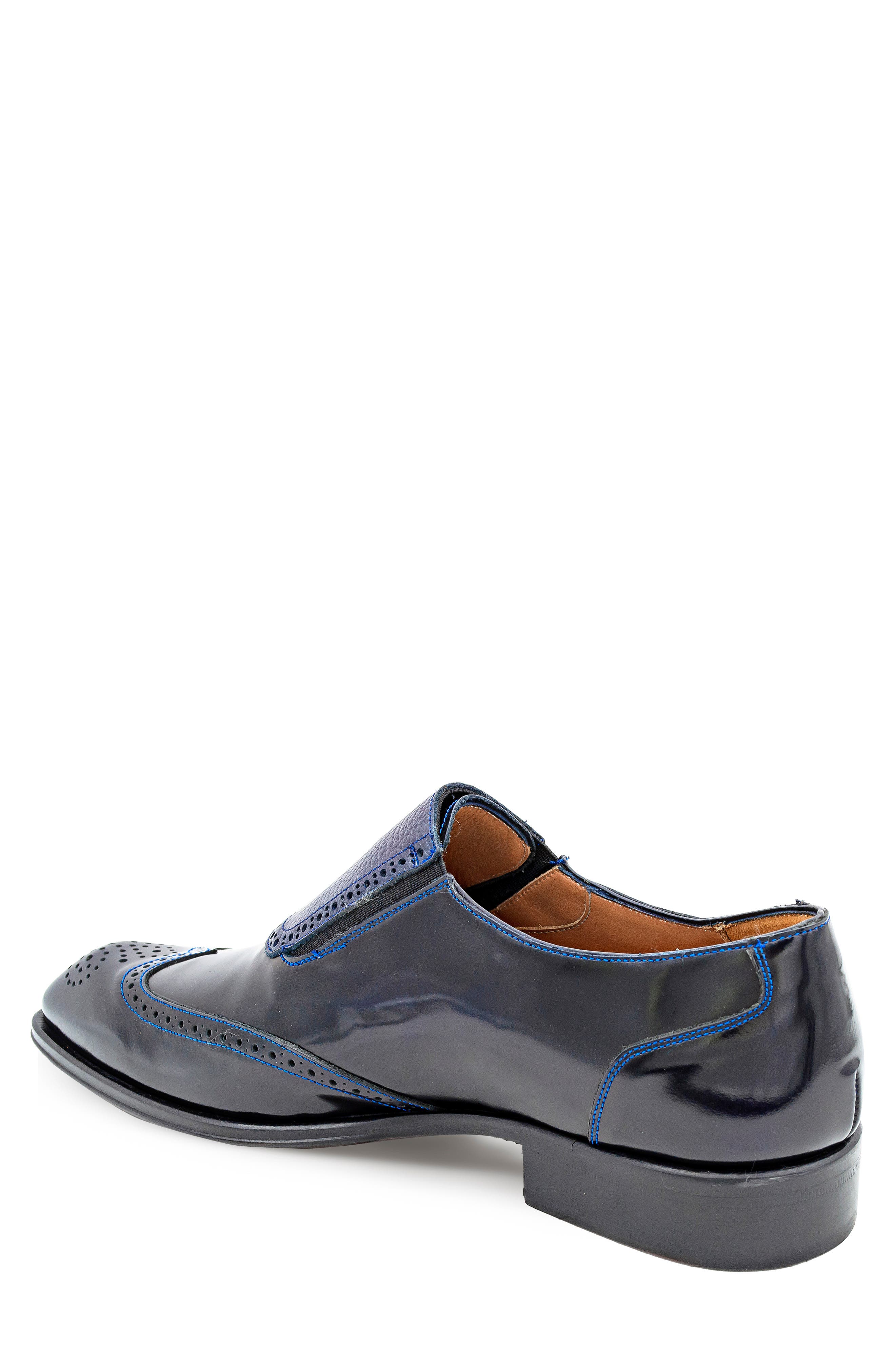 Wingtip Slip-On Shoe, Alternate, color, BLUE