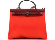 Pre-Owned Hermes Herbag Zip Leather and Toile 31