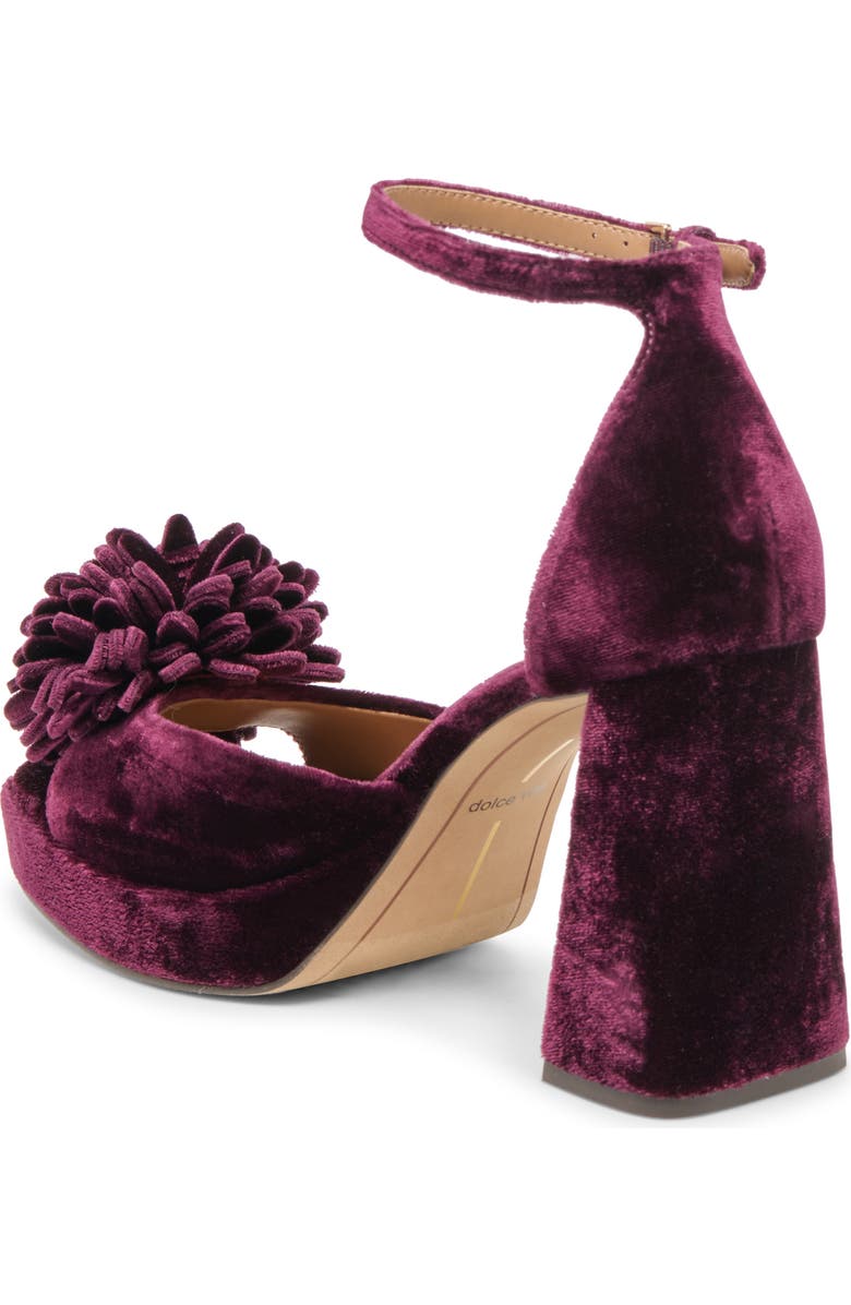 Dolce Vita Perel Platform Ankle Strap Sandal, Alternate, color, Burgundy Velvet