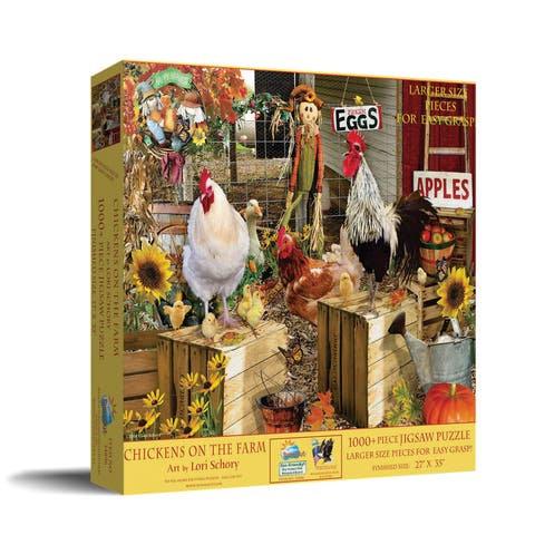 Chickens on the Farm 1000 piece Jigsaw Puzzle for Adults Large Pieces