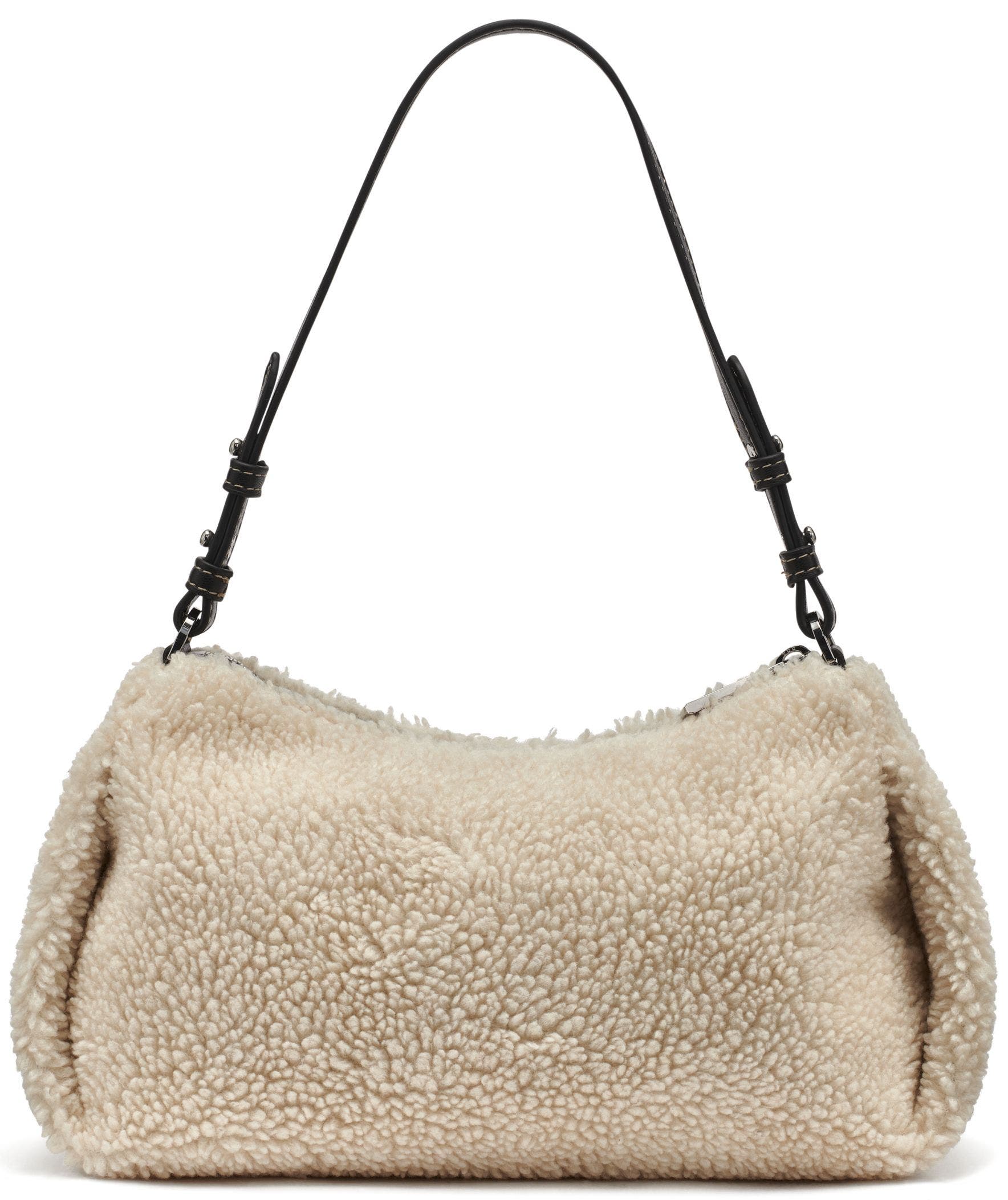 DKNY Remy Shearling Top-Zip Shoulder Bag, Alternate, color, 