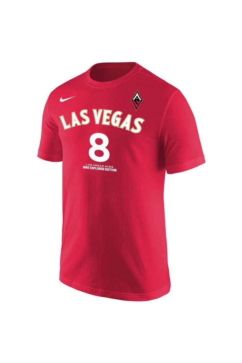 Men's Nike Liz Cambage Red Las Vegas Aces Explorer Edition Name & Number T-Shirt, Alternate, color, Red