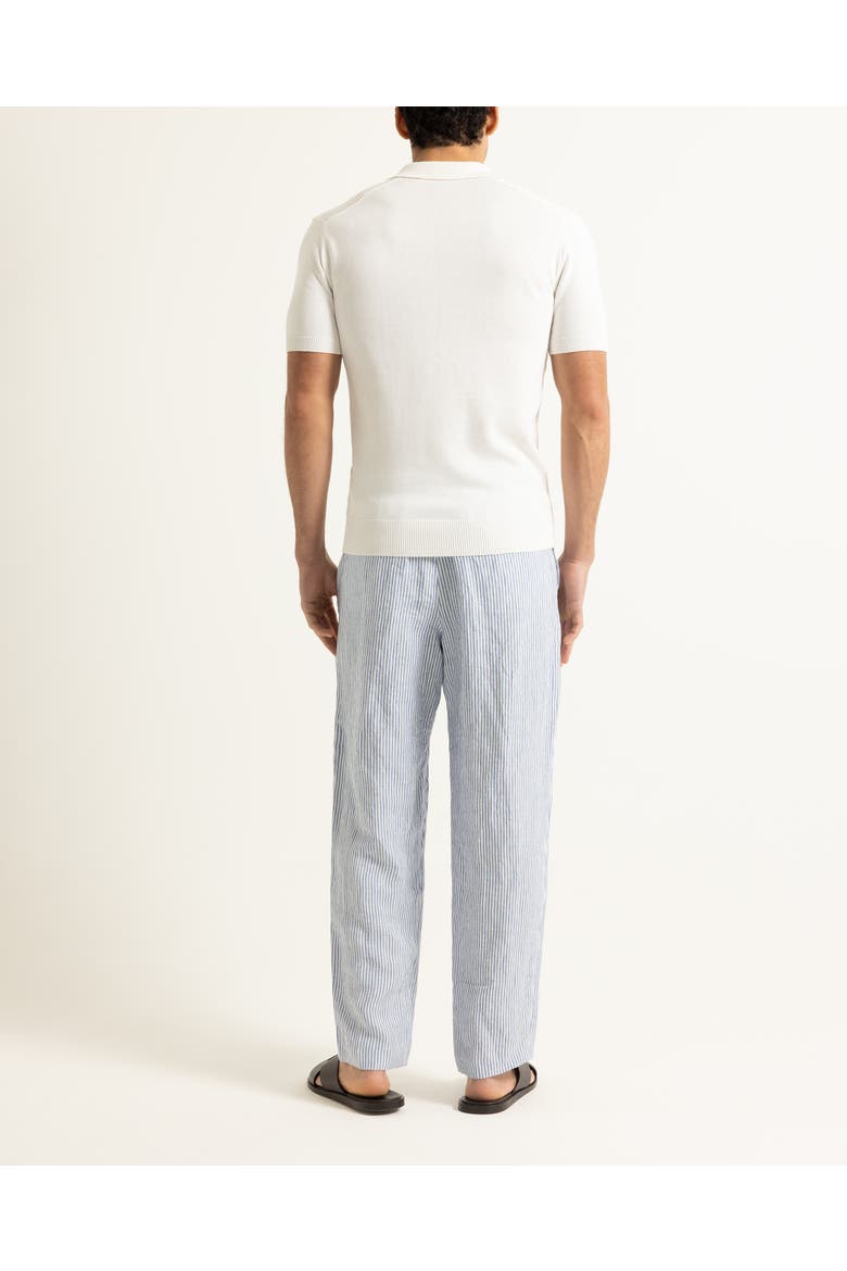 Burnham Tailored Fit Tie Stitch Knit Polo Shirt, Alternate, color, Cloud