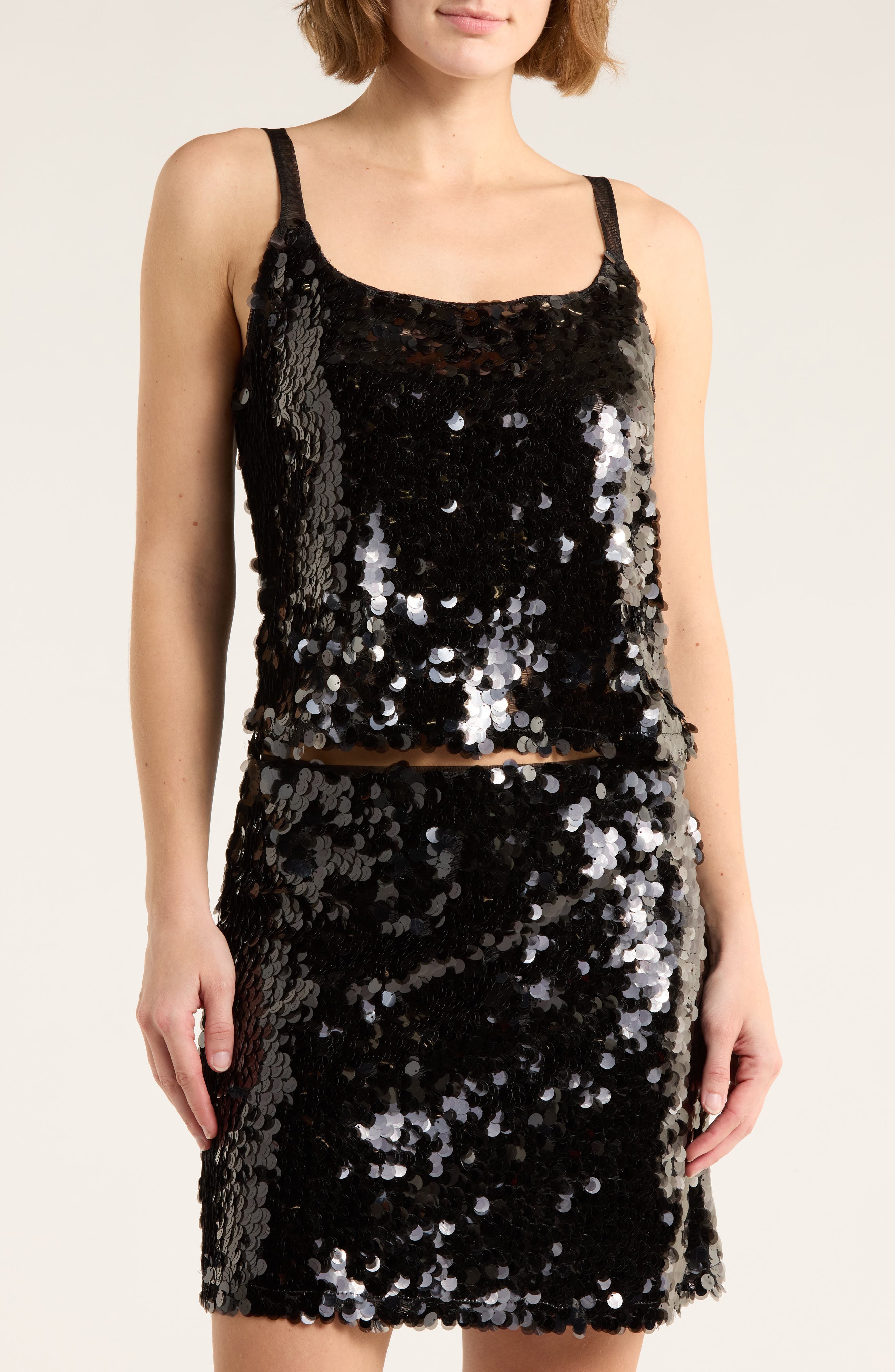 WAYF Sequin Crop Camisole