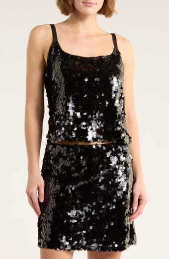 WAYF Sequin Crop Camisole