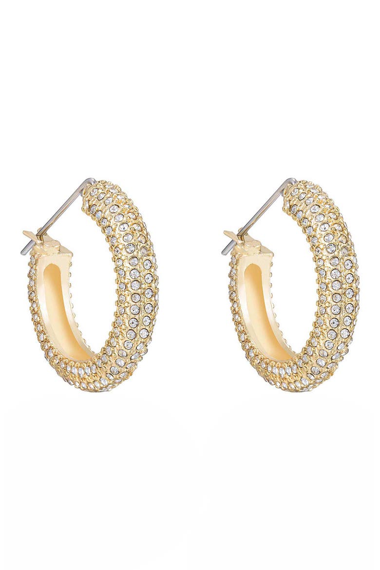 Crystal Embellished Hoop Earrings, Alternate, color, GOLD