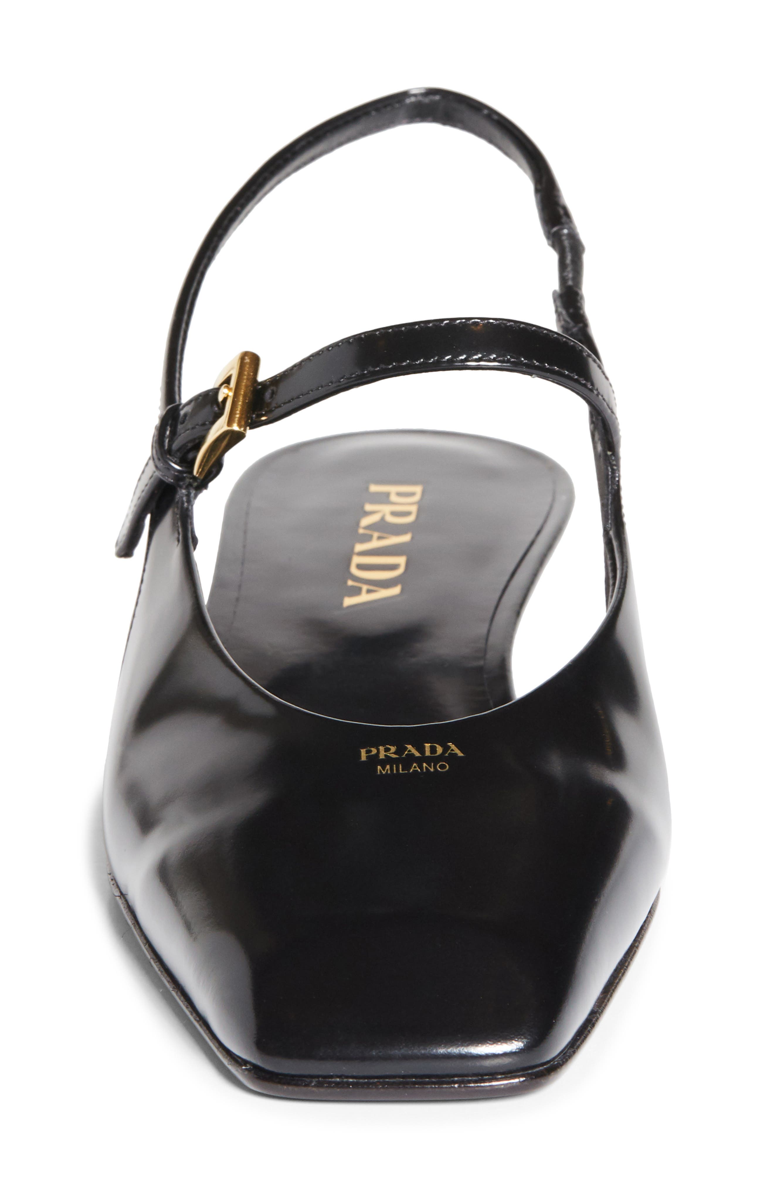 Prada Modellerie Square Toe Slingback, Alternate, color, 