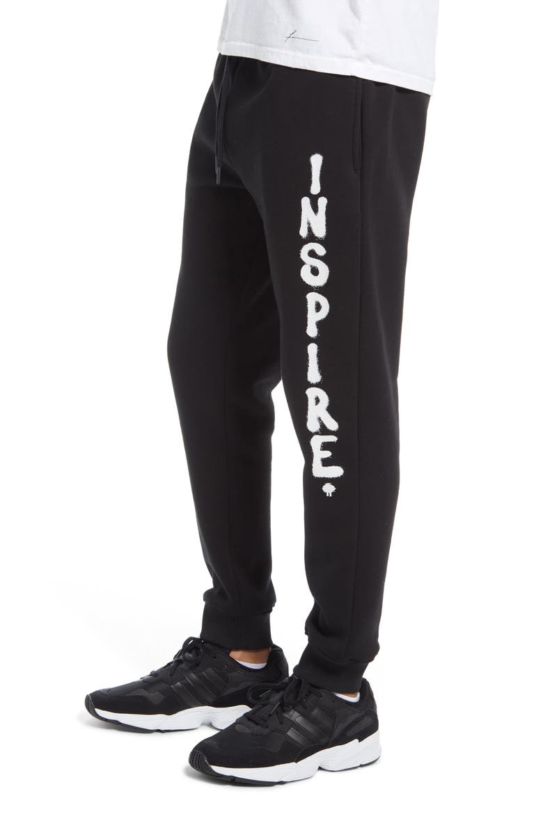 Men's Photo Print Joggers, Alternate, color, BLACK